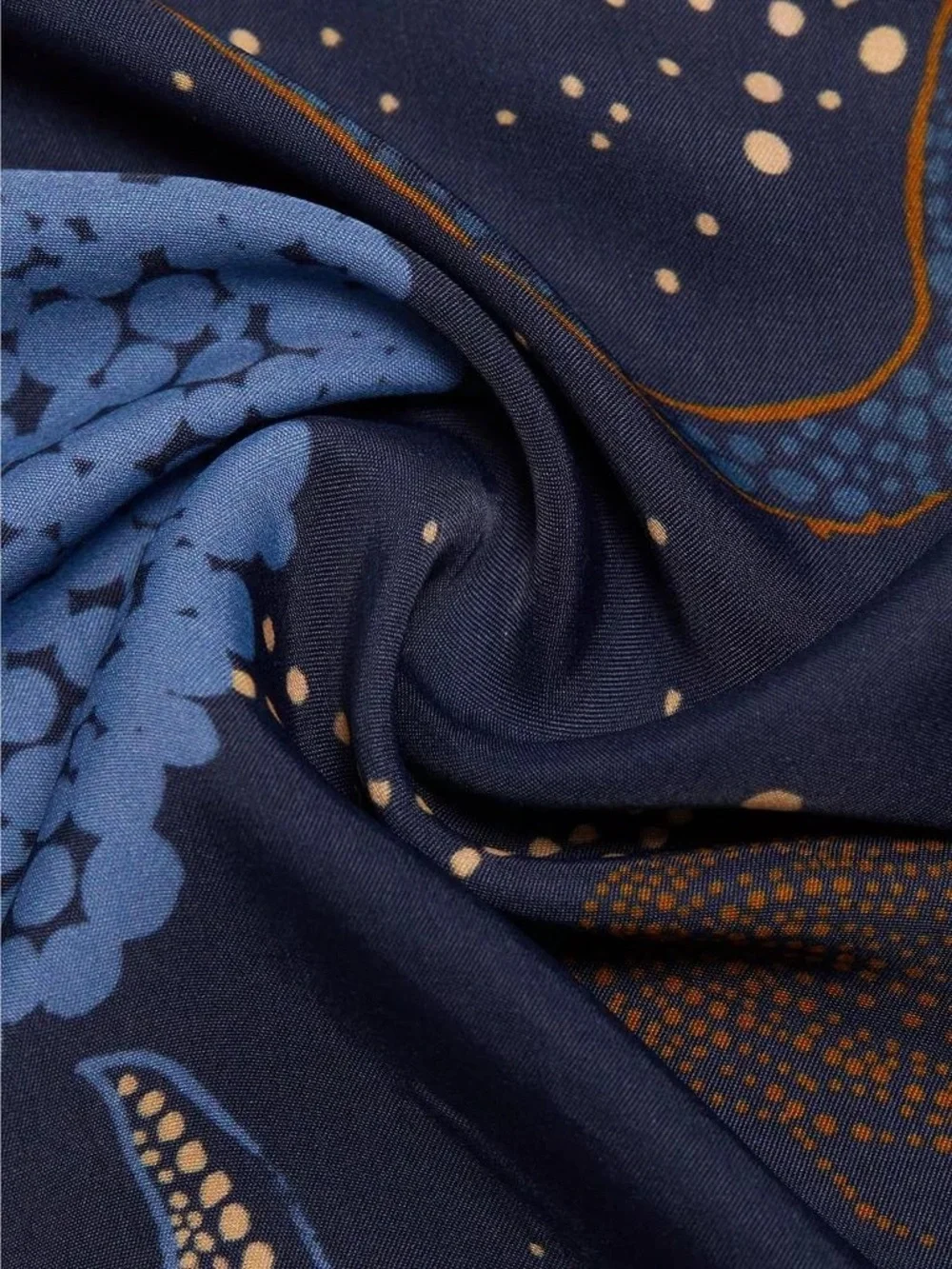 Navy Floral Slip Maxi Dress with Brown & Blue Accents - Picture 6 of 12